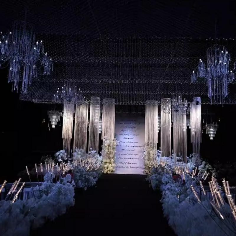 3PCS White Encrypted Line Curt - огляд і ціна Wedding Backdrop Curtain