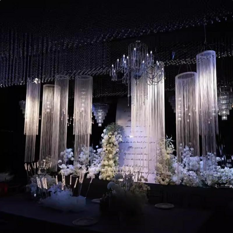 3PCS White Encrypted Line Curt - огляд і ціна Wedding Backdrop Curtain