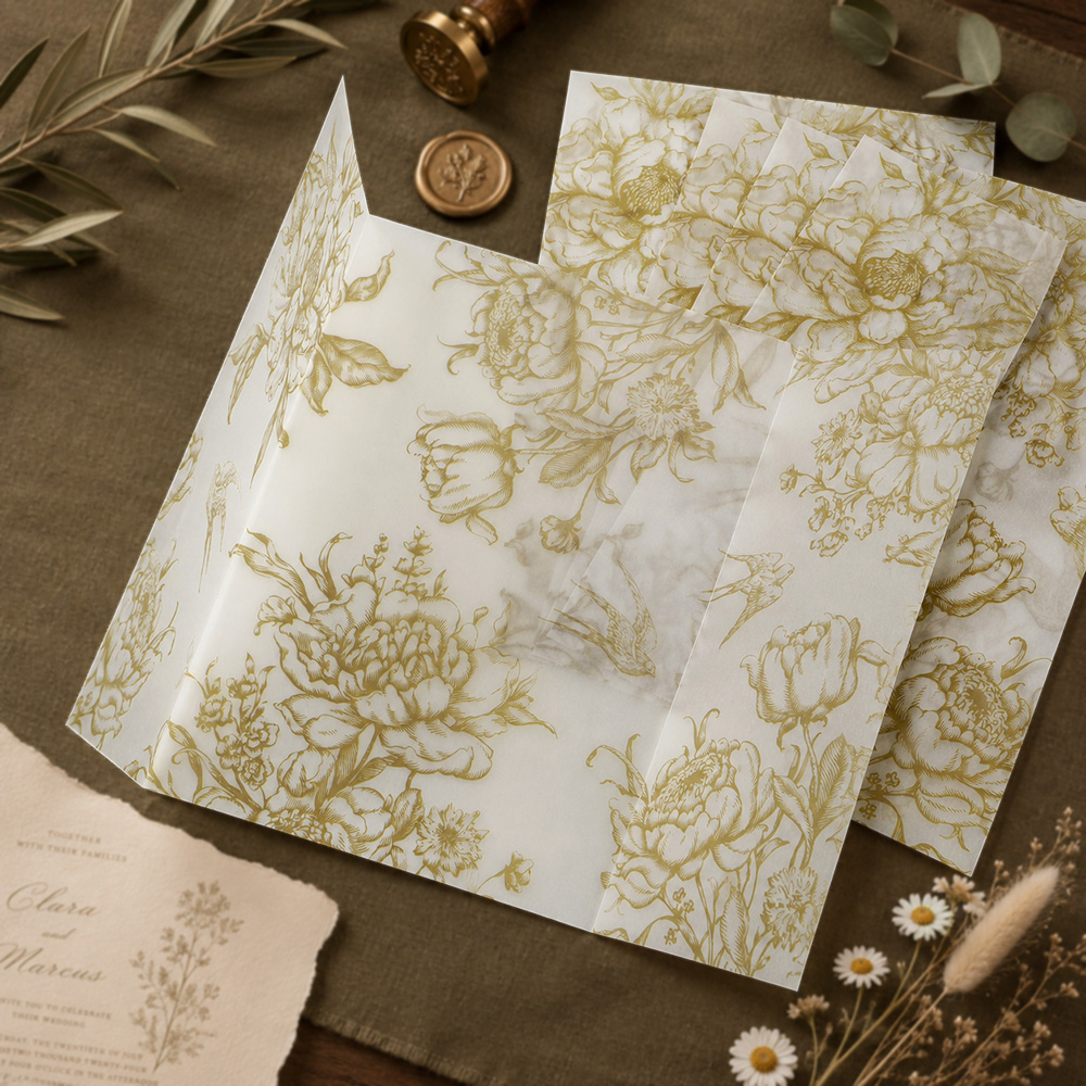 20/50pcs Vellum Wrap with Mono - огляд і ціна Wedding Envelopes