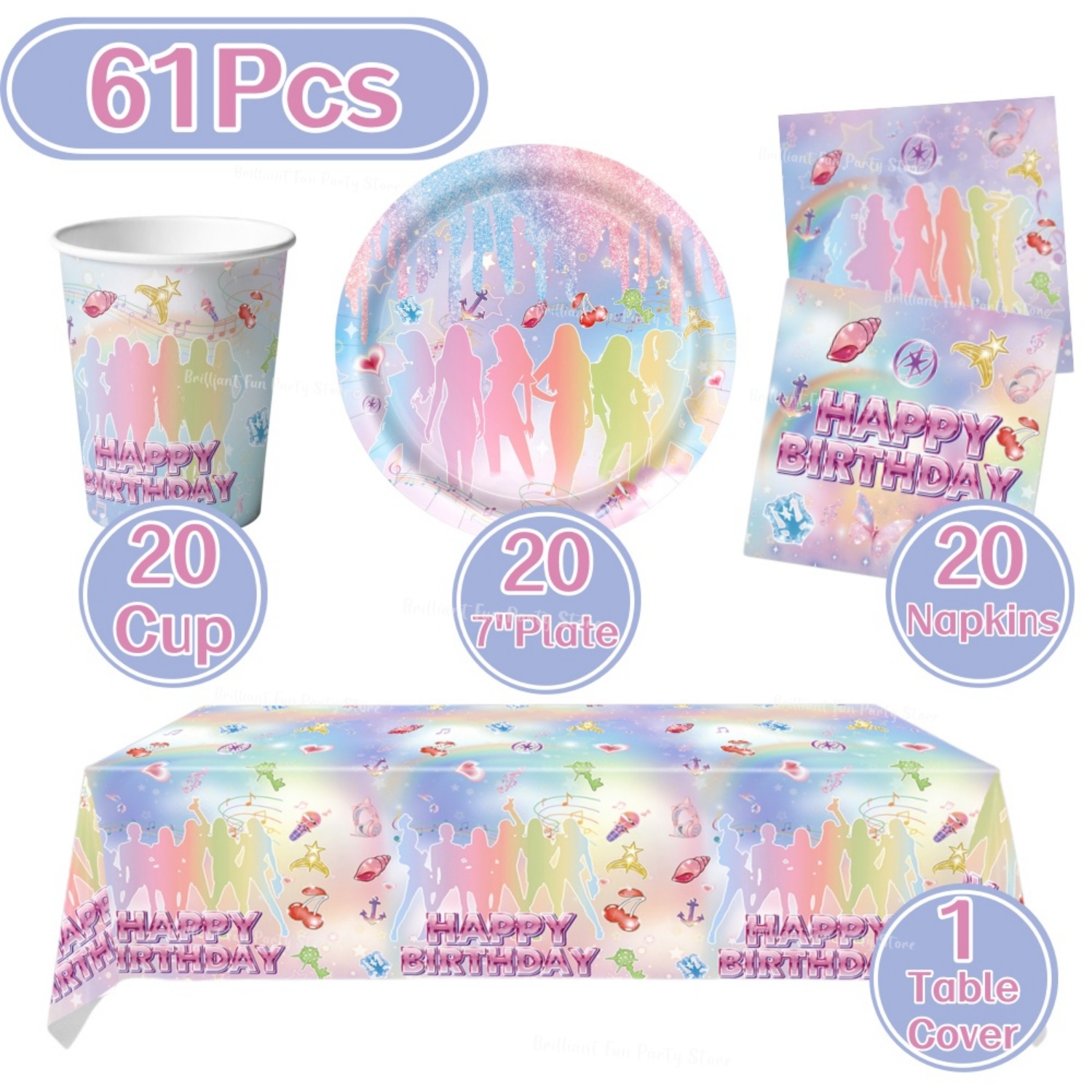61Pcs Kpop FansBirthday Dispos - огляд і ціна Wedding Day Supply Kit