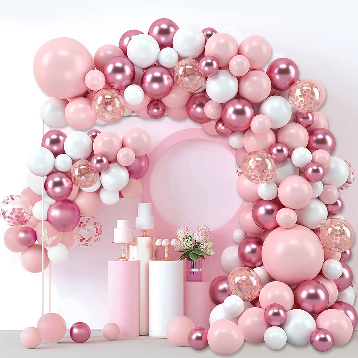 Pink Macaron Balloons Garland  - огляд і ціна Wedding Day Supply Kit