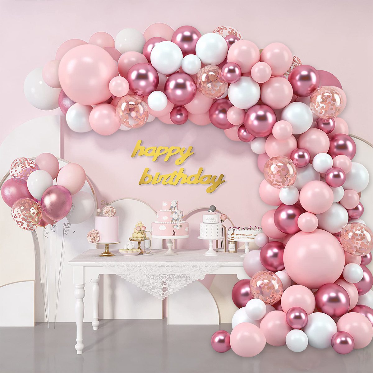 Pink Macaron Balloons Garland  - огляд і ціна Wedding Day Supply Kit