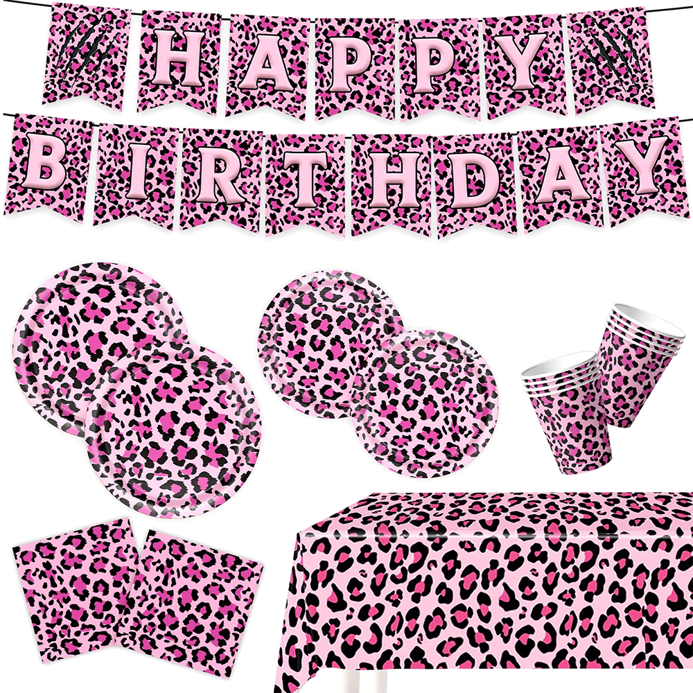 Pink Leopard Print Birthday Pa - огляд і ціна Wedding Day Supply Kit