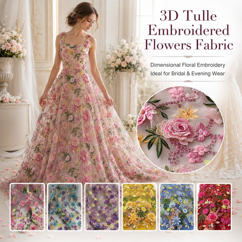 90x130cm 3D Floral Embroidered - огляд і ціна Wedding Supply Wholesale