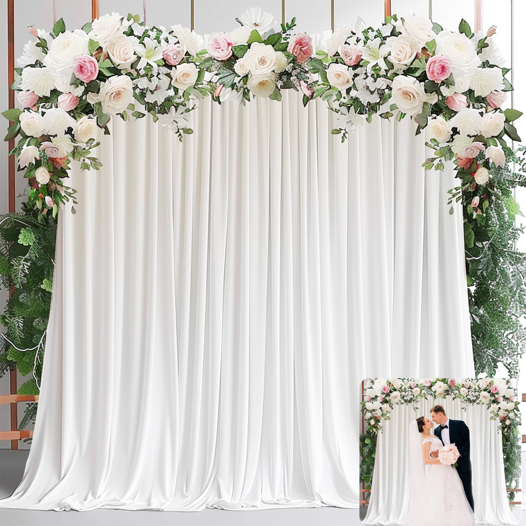 White Backdrop Curtains for Pa - огляд і ціна Wedding Backdrop Curtain