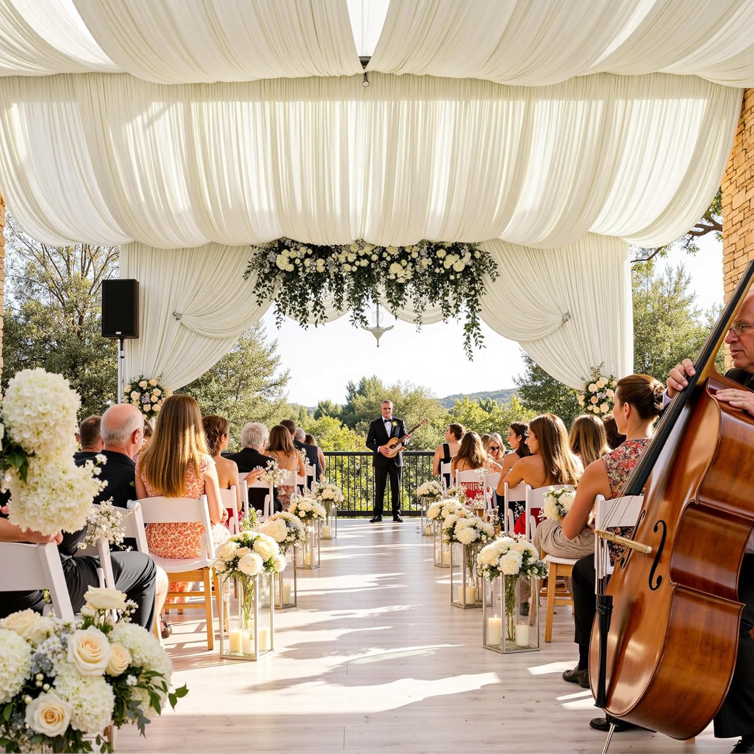 White Backdrop Curtains for Pa - огляд і ціна Wedding Backdrop Curtain