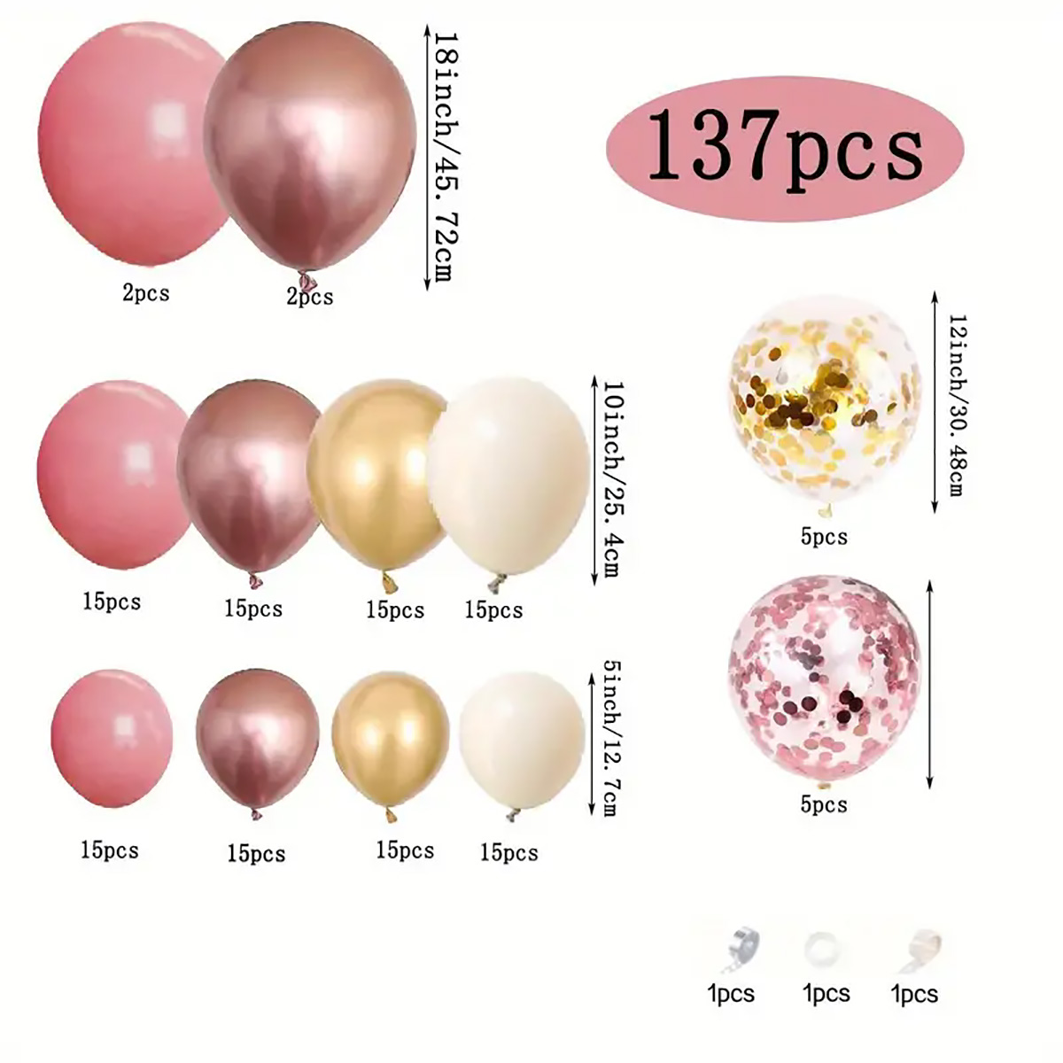 137pcs Vintage Pink Rose White - огляд і ціна Wedding Day Supply Kit