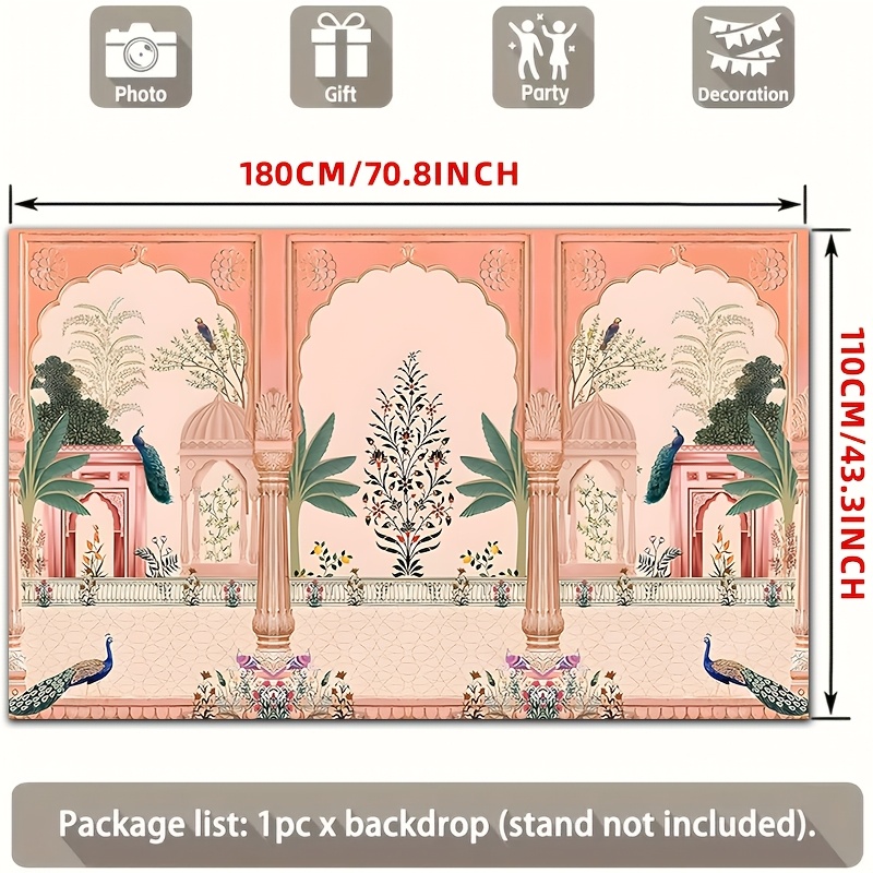 Ornate Mughal Floral Peacock B - огляд і ціна Wedding Backdrop Curtain