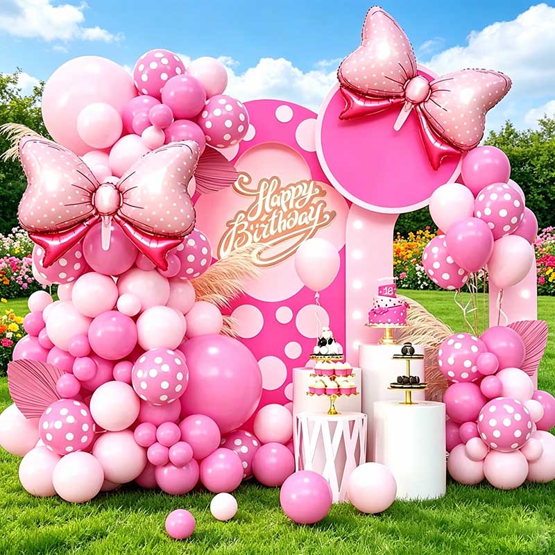 99pcs Pink Bow Minnie Foil Bal - огляд і ціна Wedding Day Supply Kit