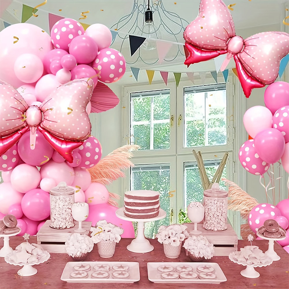 99pcs Pink Bow Minnie Foil Bal - огляд і ціна Wedding Day Supply Kit