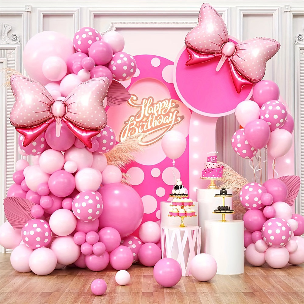 99pcs Pink Bow Minnie Foil Bal - огляд і ціна Wedding Day Supply Kit