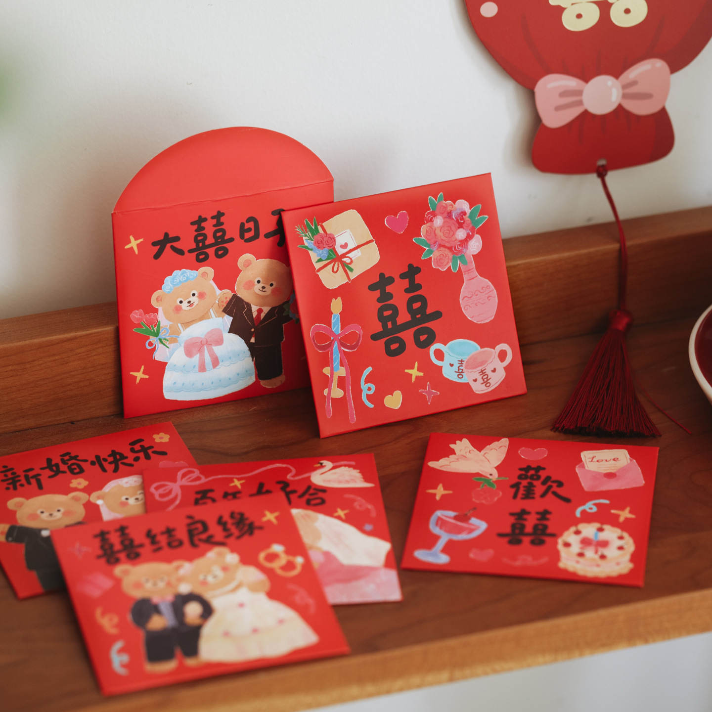 6Pcs Door Blocking Red Envelop - огляд і ціна Wedding Envelopes